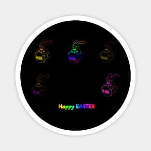 Happy  easter bunnies sticker pack Magnet